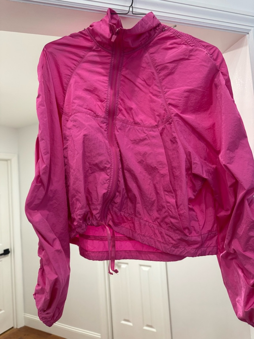 Peach Love California Fuchsia Lightweight Zip-Up Bomber Jacket